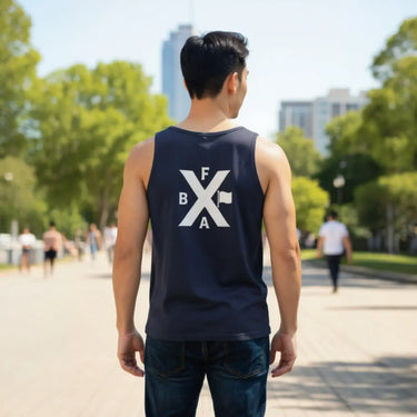 BLACKFLAG Alpha - Blue Classic Tank on man